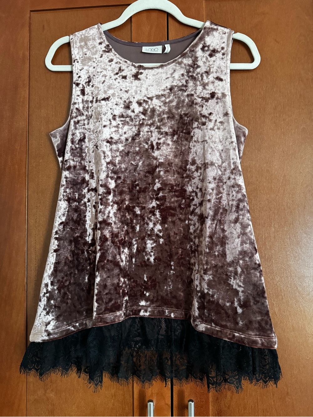 Crushed Velvet Sleeves Tunic Top with Black Lace Hem Size S Whimsygoth Holiday